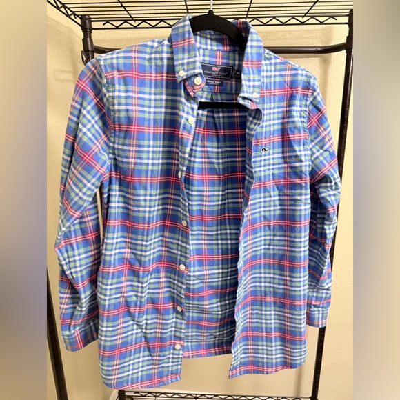 Vineyard Vines Other - Vineyard Vines Boys Blue and Red Plaid Button Down Shirt